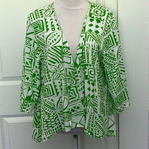 BFA Classic Bright Green Waterfall Style Open Cardigan jacket blazer
